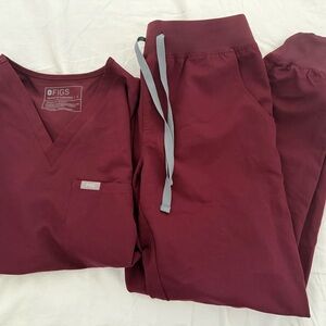 Figs Burgundy Scrub Set